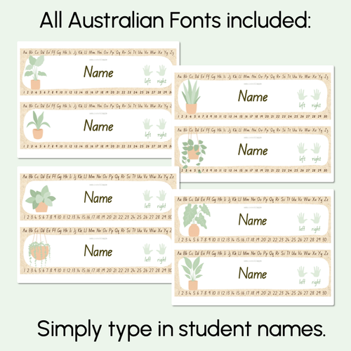 Resource preview 3 for Student Desk Plates - The Greenhouse Collection - Natural Classroom Decor