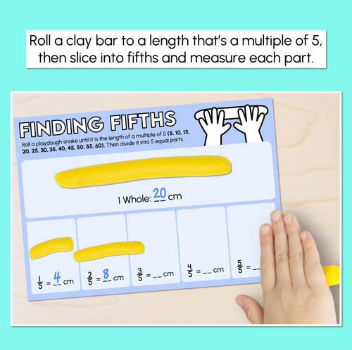 Resource preview 2 for Finding Fifths - Playdough Fraction Mats
