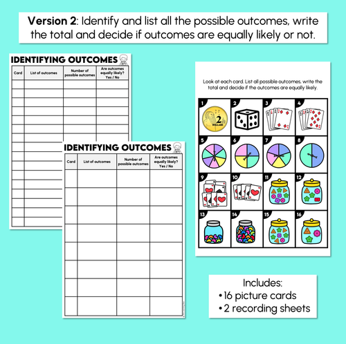 Resource preview 4 for Identifying Outcomes - Chance Task Cards