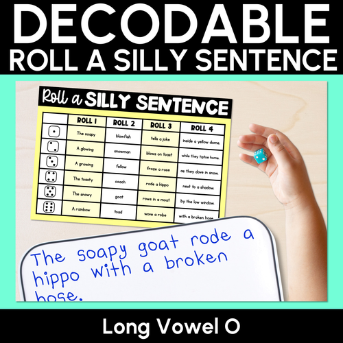 Resource preview 1 for Decodable Sentences with Long Vowel O Words - Roll a Silly Sentence Phonics