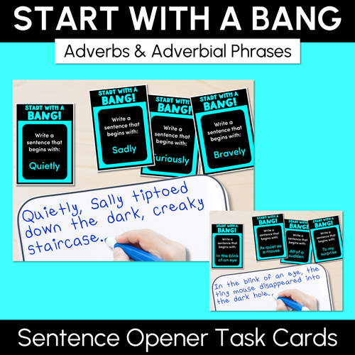 Resource preview 1 for Sentence Openers Task Cards - Start with a Bang - VCOP aligned
