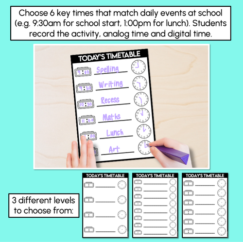 Resource preview 2 for Today’s Timetable – School Day Time Activity