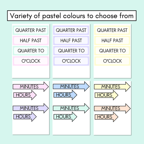 Resource preview 4 for PASTEL CLASSROOM DECOR Clock Display