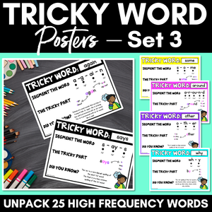 High Frequency Heart Word Posters SET 3- WORDS WITH TRICKY SPELLINGS