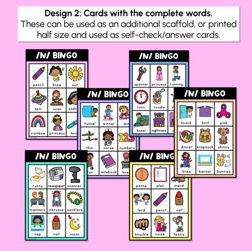 Resource preview 3 for N SOUND BINGO - Ways to spell the /n/ phoneme