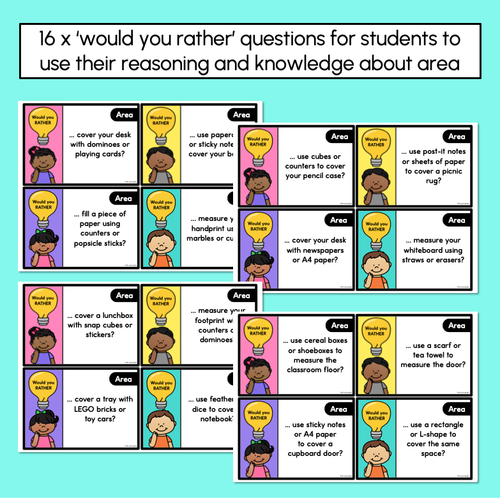 Resource preview 2 for Would You Rather Task - Area Task cards