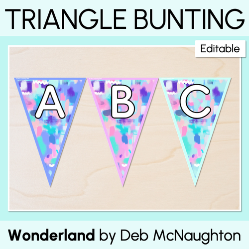 Resource preview 1 for EDITABLE TRIANGLE BUNTING - The Wonderland Collection