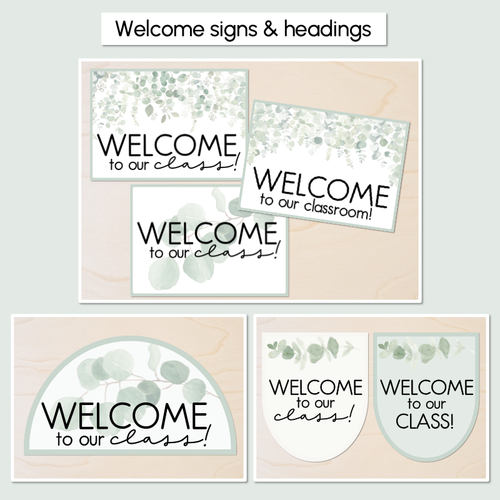 Resource preview 2 for WELCOME Bunting & Accents - The Eucalyptus Edit - Eucalyptus Classroom Decor