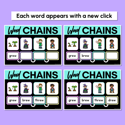 Resource preview 3 for Long Vowel U Word Chains for Beginning, Middle & End Sounds - Decodable PowerPoint