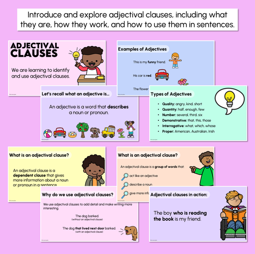 Resource preview 2 for Adjectival Clause Explicit Teaching Slides