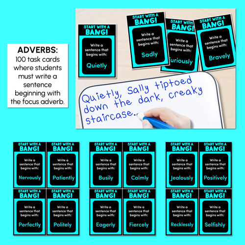 Resource preview 2 for Sentence Openers Task Cards - Start with a Bang - VCOP aligned