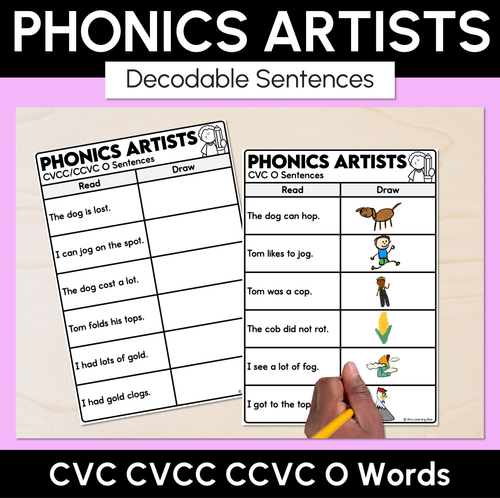 Resource preview 13 for Phonics Artists - CVC CVCC CCVC Decodable Words & Sentences Complete Bundle