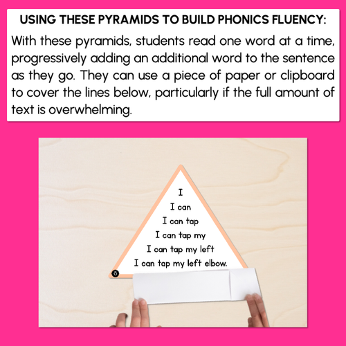 Resource preview 3 for LONG VOWEL O WORDS - Decodable Sentences Pyramids - Phonics Fluency