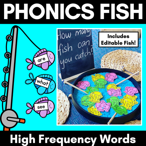 Resource preview 1 for HIGH FREQUENCY WORD FISH - Editable Magnetic Fish Templates