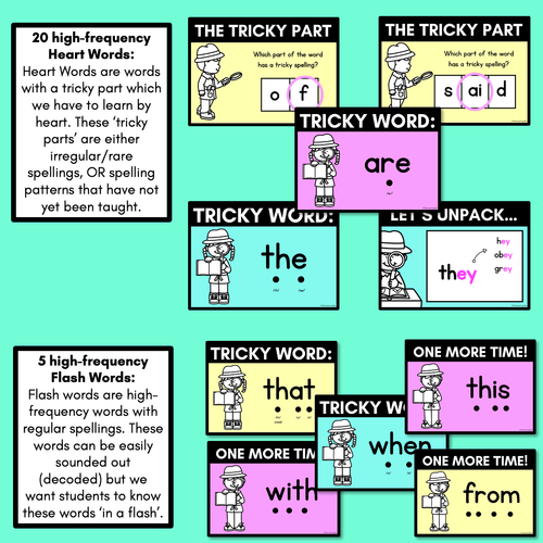 Resource preview 3 for High Frequency Heart Word Lessons SET 1 - WORDS WITH TRICKY SPELLINGS