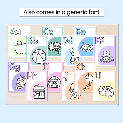 Resource preview 3 for ALPHABET POSTERS - The Brentos Collection - Pastel Rainbow