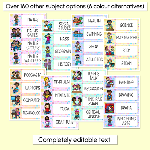 Resource preview 3 for Editable Visual Timetable - The Kasey Rainbow Collection