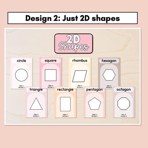 Resource preview 3 for 2D Shape Posters - Neutral Classroom Decor