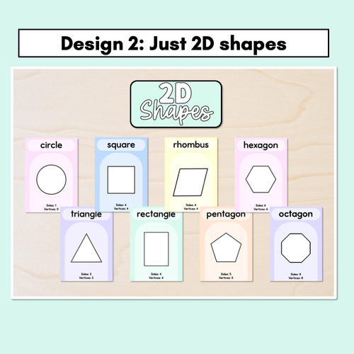 Resource preview 3 for 2D Shape Posters - Pastel Classroom Decor