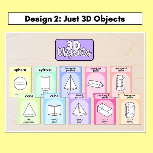 Resource preview 3 for 3D Object Posters - Rainbow Classroom Decor