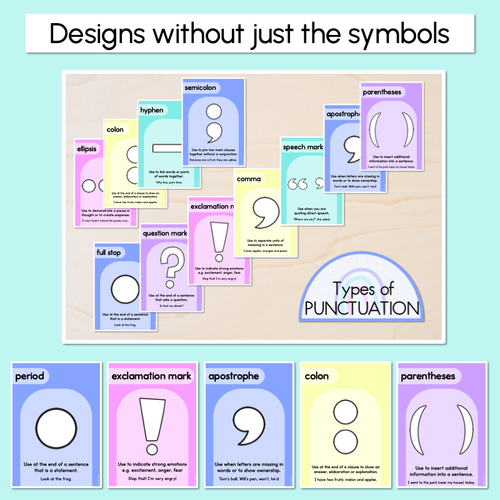 Resource preview 3 for PUNCTUATION POSTERS - The Wonderland Collection