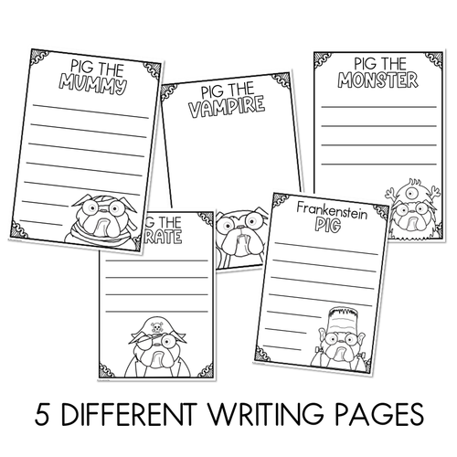 Resource preview 3 for Pig the Monster Craft and Writing Sheets - Halloween Craft