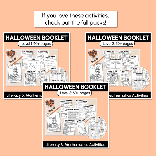 Resource preview 3 for Halloween Themed Literacy & Mathematics Activities - Freebie Sampler Pack