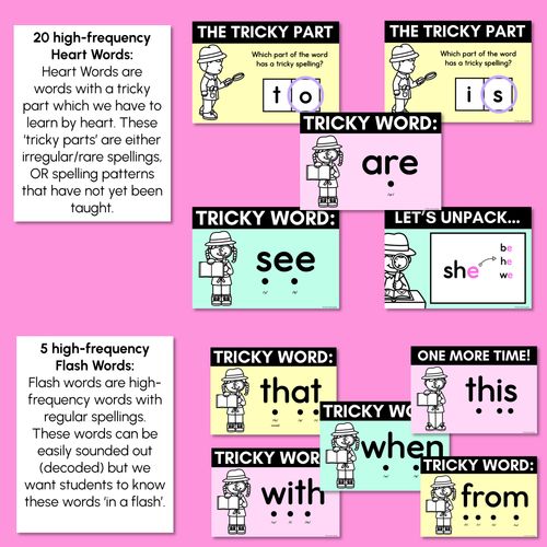 Resource preview 3 for High Frequency Heart Word Lessons SET 1 - WORDS WITH TRICKY SPELLINGS