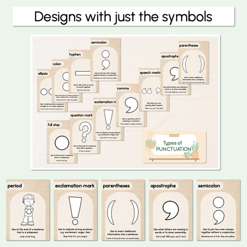 Resource preview 3 for Punctuation Posters - The Greenhouse Collection - Natural Classroom Decor