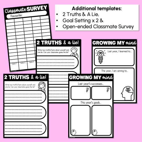 Resource preview 3 for Editable Back to School Student Activities for Grades 1 - 6