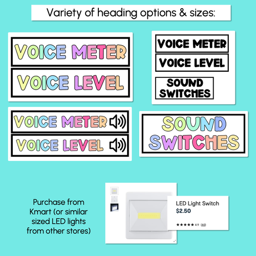 Resource preview 3 for Voice Level Light Templates - Editable Sound Switches - Classroom Management Tool
