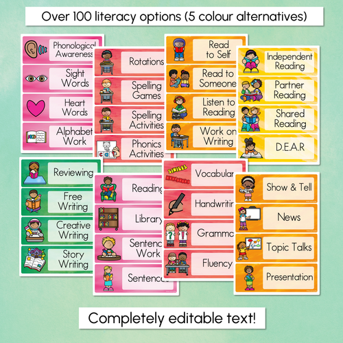 Resource preview 2 for Editable Visual Timetable or Class Schedule - The Tutti Frutti Collection - Colourful Classroom Decor