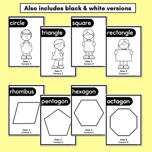 Resource preview 4 for 2D Shape Posters - Rainbow Classroom Decor