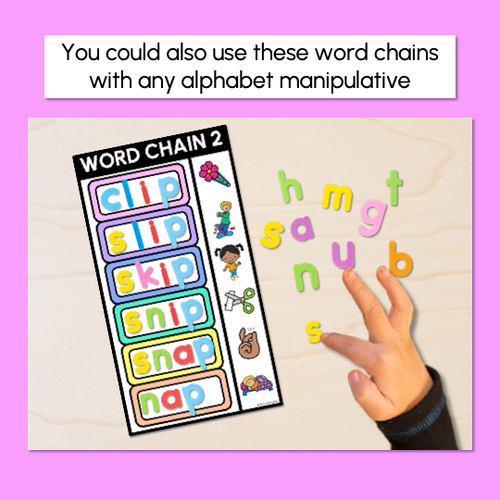 Resource preview 3 for CVCC CCVC Word Chains for Beginning, Middle & End Sounds - Decodable Activities