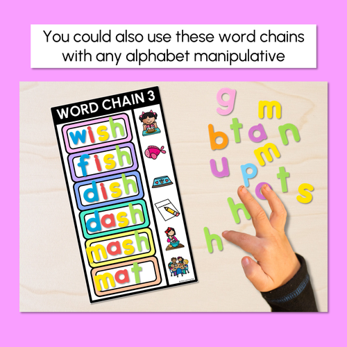 Resource preview 3 for Consonant Digraph Word Chains for Beginning, Middle & End Sounds
