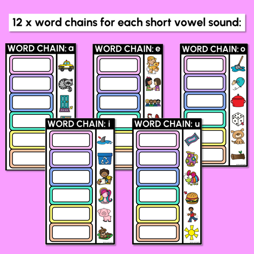 Resource preview 3 for CVC Word Chains for Beginning and End Sounds