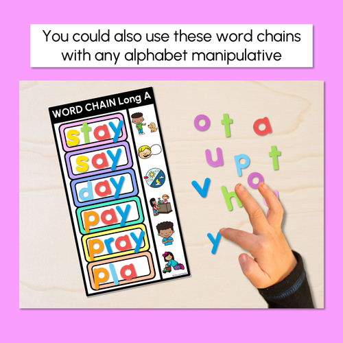 Resource preview 3 for Long Vowel A Word Chains for Beginning, Middle & End Sounds-Decodable Activities