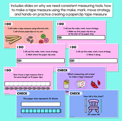 Resource preview 3 for Making & Using Informal Units - Informal Unit Tape Measures Digital Slides