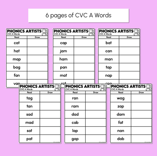 Resource preview 3 for Phonics Artists - CVC CVCC CCVC A Words - Decodable Words Activity