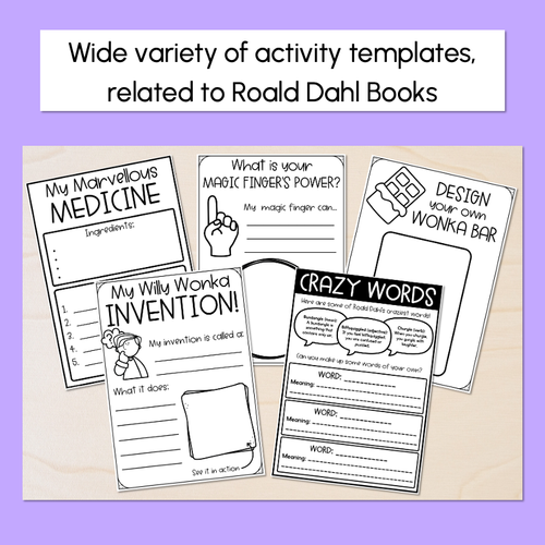 Resource preview 3 for Roald Dahl Day Activity Templates & Posters