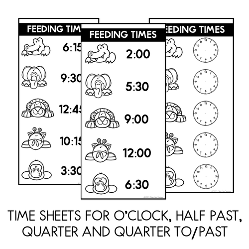 Resource preview 3 for Telling Time with Digital and Analog Time - Feeding Time At The Zoo Lesson