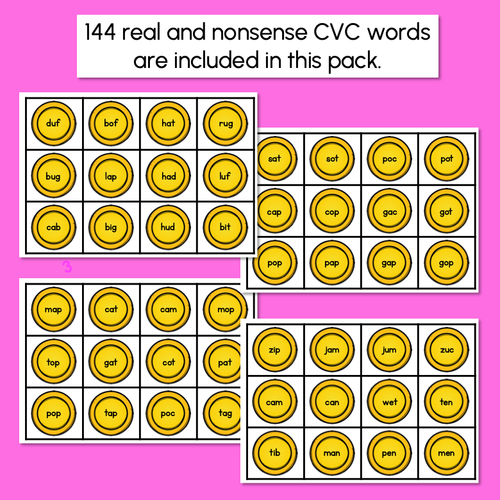 Resource preview 3 for Real and Nonsense CVC Words Phonics Game- Buried Treasure