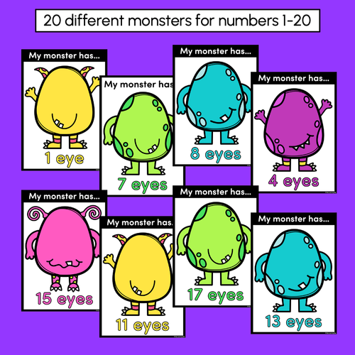 Resource preview 3 for Monster Eyes Counting Activity - Numbers 1 to 20
