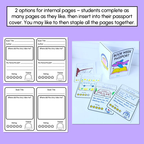 Resource preview 3 for BOOK WEEK 2025 - Passport Templates - Book An Adventure