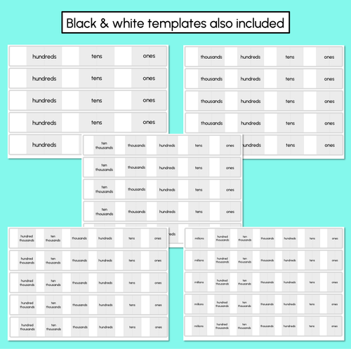 Resource preview 3 for Number Expander Templates - Place Value - Hundreds to Millions