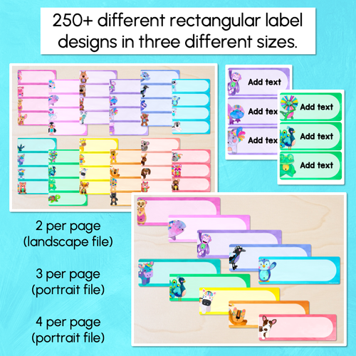 Resource preview 3 for Rectangular Editable Labels - Watercolour Rainbow Classroom Decor - The Kutopia Collection