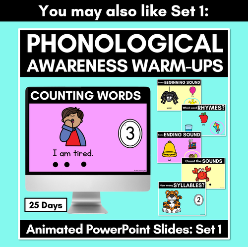 Resource preview 5 for Phonological Awareness Warm Up PowerPoint Slides - Set 2