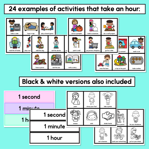 Resource preview 3 for Second, Minute, Hour – Duration Sorting Activity