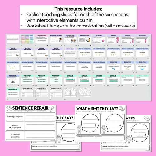 Resource preview 4 for Punctuation: Capitals, Full Stops, Question Marks, Exclamation Marks - Explicit Instruction Teaching Script - Year 1 & 2 Punctuation