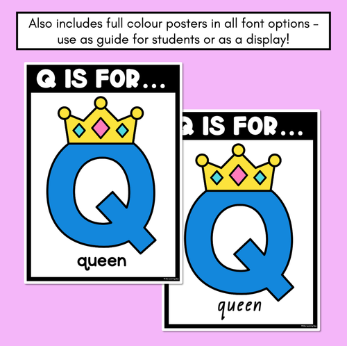 Resource preview 4 for Beginning Sound Crafts - UPPERCASE Letter Q - Q is for Queen